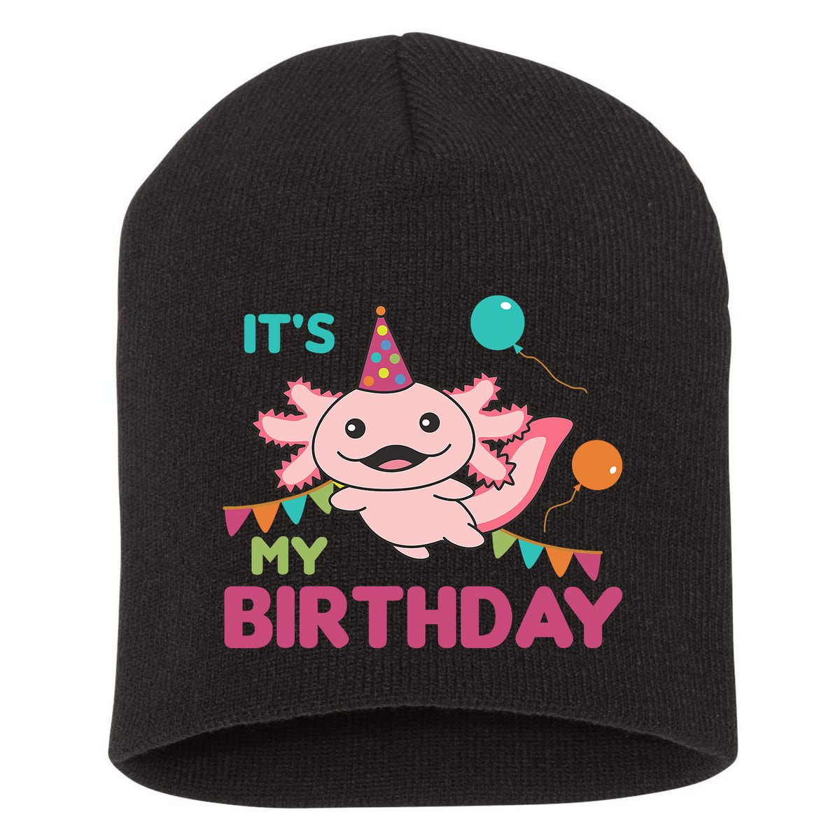 Axolotl Balloons Birthday Axolotls Short Acrylic Beanie
