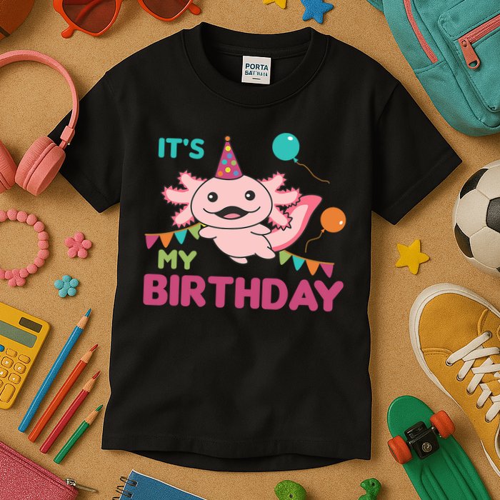 Axolotl Balloons Birthday Axolotls Kids T-Shirt
