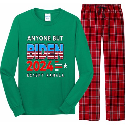 Anyone But Biden Except Kamala President Trump 2024 Long Sleeve Pajama Set