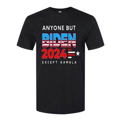 Anyone But Biden Except Kamala President Trump 2024 Softstyle CVC T-Shirt