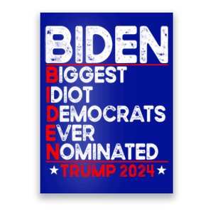 Anti Biden Biggest Idiot Democrats Ever Nominated Trump 2024 Gift Poster