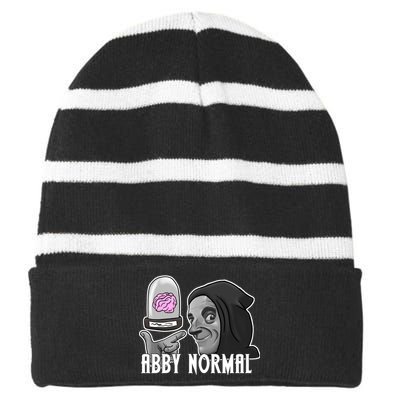 Abby Normal Abnormal Brain  Striped Beanie with Solid Band