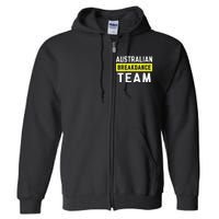 Australian Breakdancing Costume Team Break Dancer Matching Full Zip Hoodie