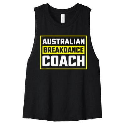 Australian Breakdancing Costume Coach Matching Women's Racerback Cropped Tank