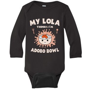 Adobo Bowl Chicken Lola Cuisine Philippine Flag Grandma Baby Long Sleeve Bodysuit