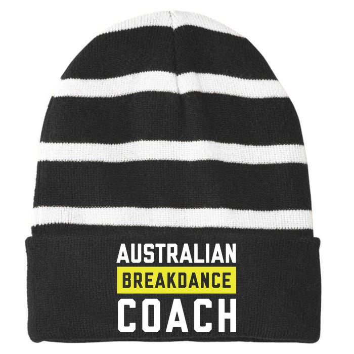 Australian Breakdancing Costume Coach Break Dancer Matching Striped Beanie with Solid Band