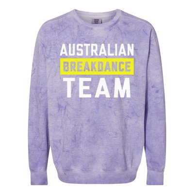 Australian Breakdancing Costume Team Break Dancer Matching Colorblast Crewneck Sweatshirt