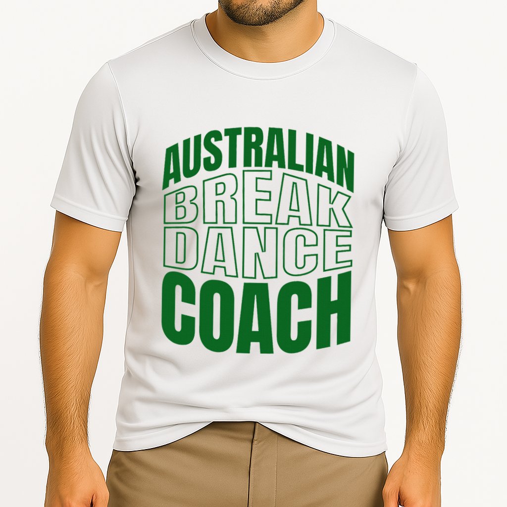 Australian Breakdance Coach Costume Cooling Performance Crew T-Shirt