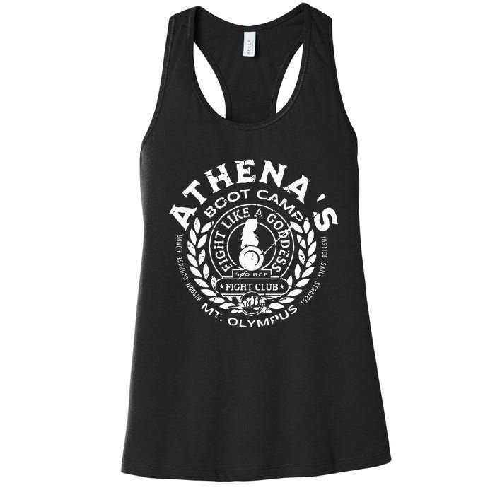 AthenaS Boot Camp Greek Mythology Olympus Lore Goddess Women's Racerback Tank