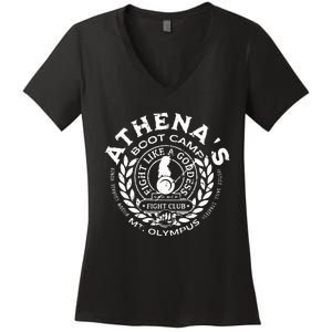 AthenaS Boot Camp Greek Mythology Olympus Lore Goddess Women's V-Neck T-Shirt