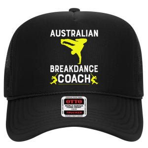 Australian Breakdancer Costume Coach Break Dancer Matching High Crown Mesh Back Trucker Hat