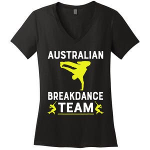 Australian Breakdancer Costume Team Break Dancer Matching Women's V-Neck T-Shirt