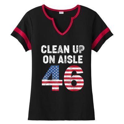 Anti Biden Clean Up On Aisle 46 Impeach Biden Ladies Halftime Notch Neck Tee