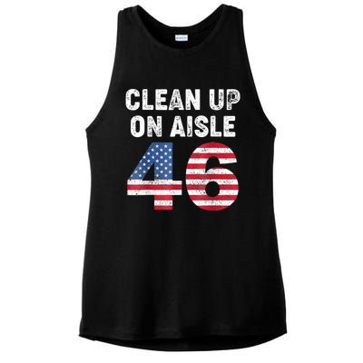 Anti Biden Clean Up On Aisle 46 Impeach Biden Ladies PosiCharge Tri-Blend Wicking Tank