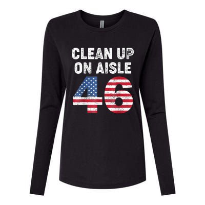 Anti Biden Clean Up On Aisle 46 Impeach Biden Womens Cotton Relaxed Long Sleeve T-Shirt