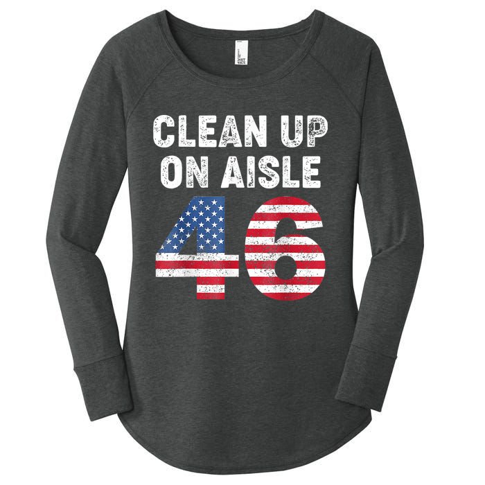 Anti Biden Clean Up On Aisle 46 Impeach Biden Women's Perfect Tri Tunic Long Sleeve Shirt