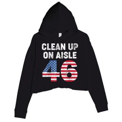 Anti Biden Clean Up On Aisle 46 Impeach Biden Crop Fleece Hoodie