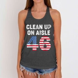 Anti Biden Clean Up On Aisle 46 Impeach Biden Women's Knotted Racerback Tank