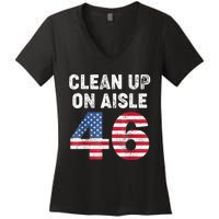 Anti Biden Clean Up On Aisle 46 Impeach Biden Women's V-Neck T-Shirt