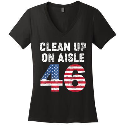 Anti Biden Clean Up On Aisle 46 Impeach Biden Women's V-Neck T-Shirt