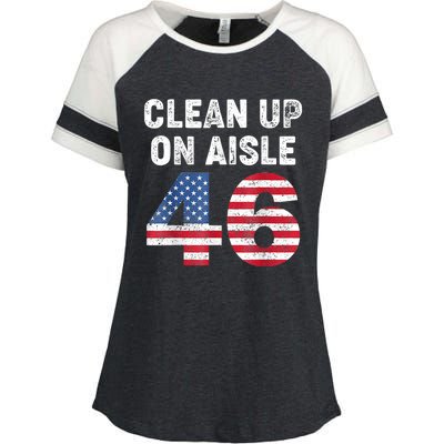 Anti Biden Clean Up On Aisle 46 Impeach Biden Enza Ladies Jersey Colorblock Tee