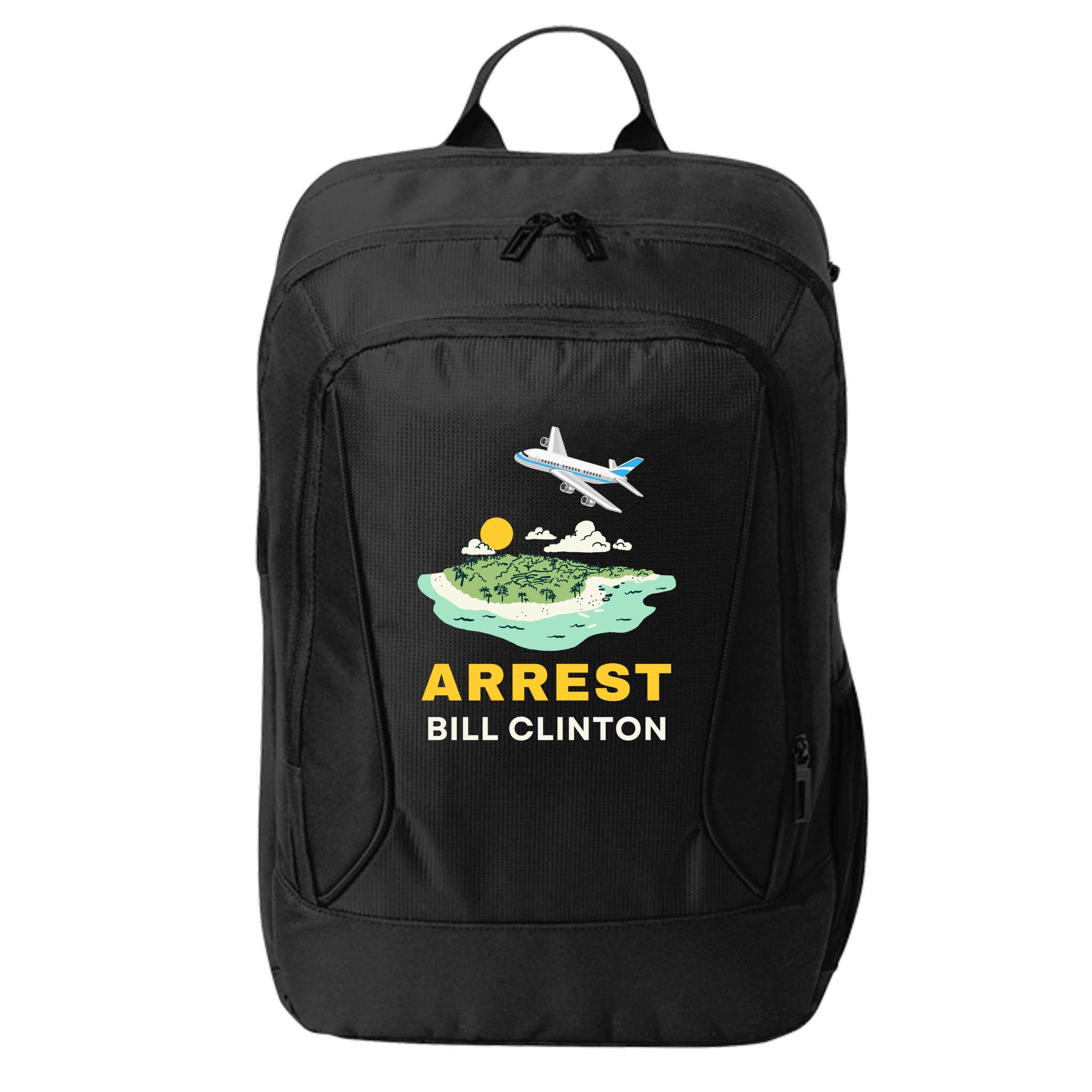 Arrest Bill Clinton Epstein Island City Backpack