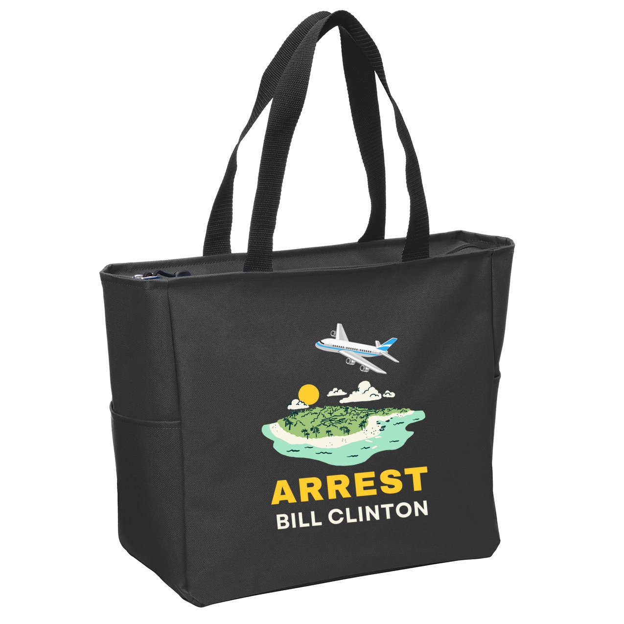 Arrest Bill Clinton Epstein Island Zip Tote Bag