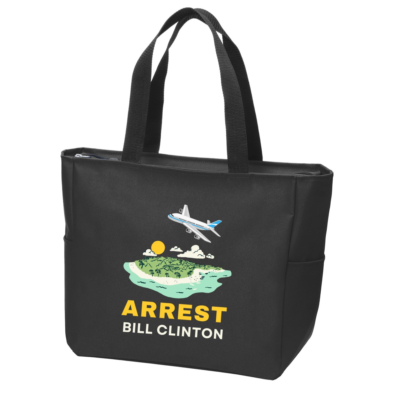 Arrest Bill Clinton Epstein Island Zip Tote Bag