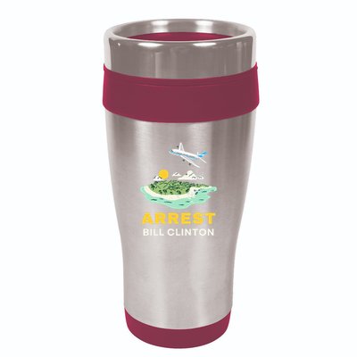 Arrest Bill Clinton Epstein Island 16oz Travel Tumbler