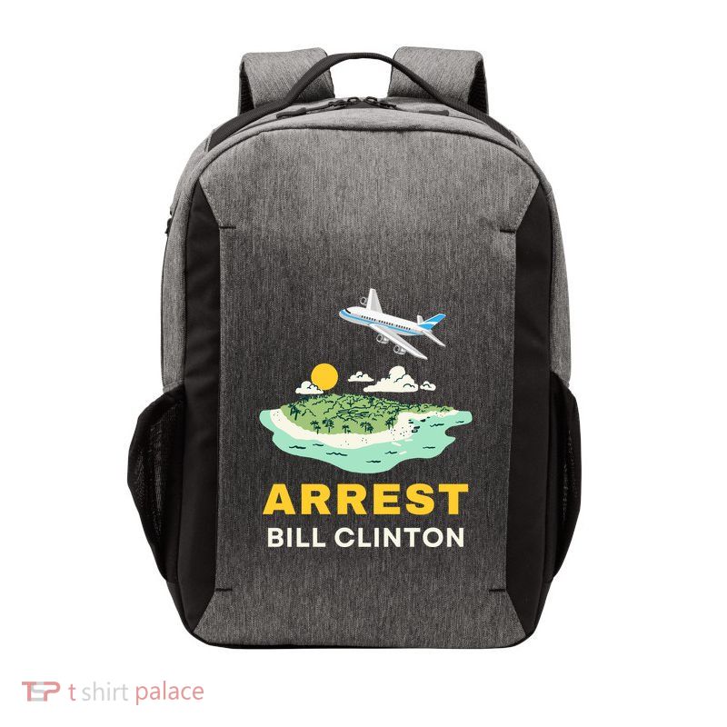 Arrest Bill Clinton Epstein Island Vector Backpack