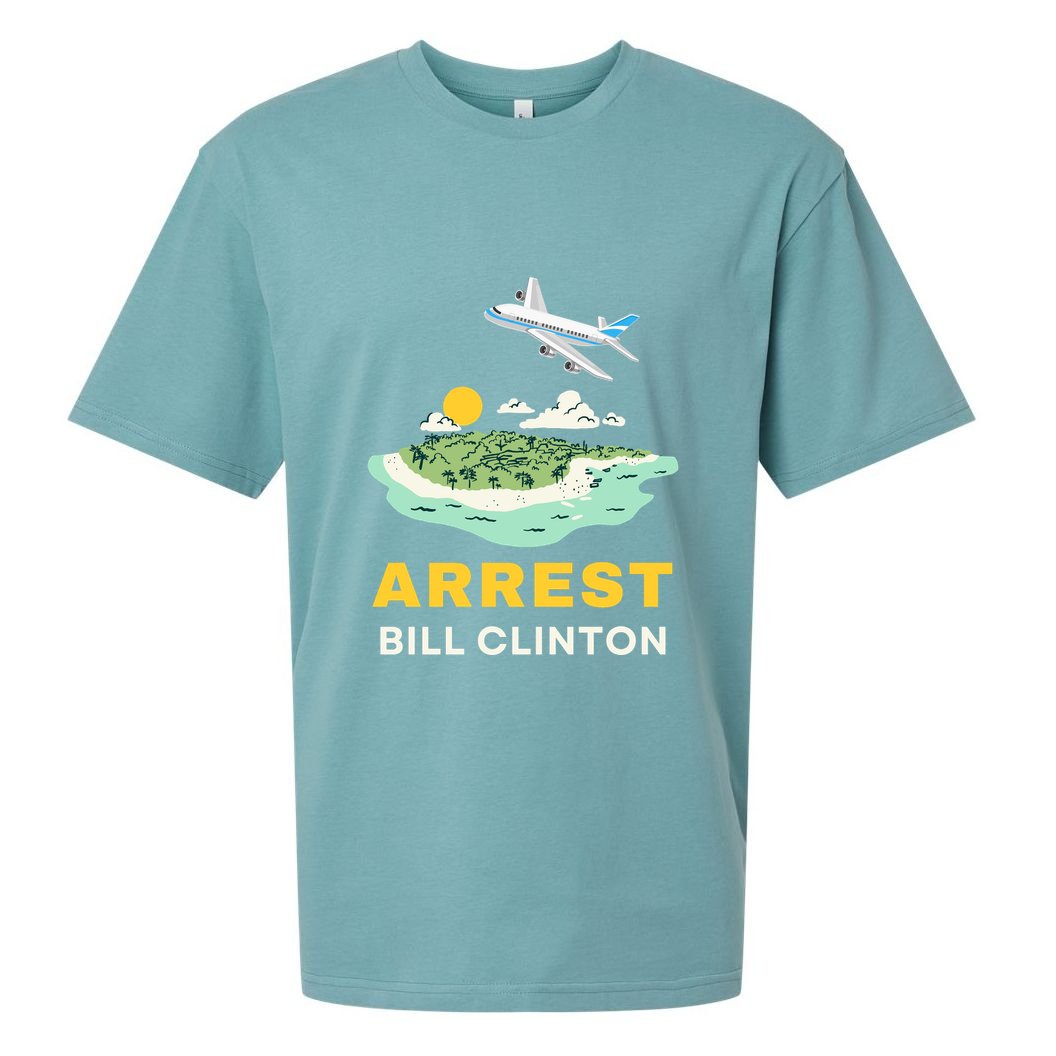 Arrest Bill Clinton Epstein Island Sueded Cloud Jersey T-Shirt