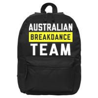 Australian Breakdancing Costume Team Break Dancer Matching 16 in Basic Backpack