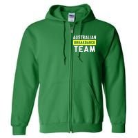 Australian Breakdancing Costume Team Break Dancer Matching Full Zip Hoodie