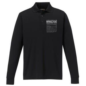 Aquarius Birthday Cake Nutrition Facts Gift Performance Long Sleeve Polo