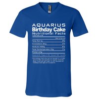 Aquarius Birthday Cake Nutrition Facts Gift V-Neck T-Shirt