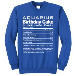 Aquarius Birthday Cake Nutrition Facts Gift Tall Sweatshirt