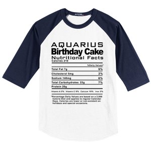 Aquarius Birthday Cake Nutrition Facts Gift Baseball Sleeve Shirt