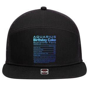 Aquarius Birthday Cake Nutrition Facts Gift 7 Panel Mesh Trucker Snapback Hat