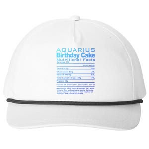 Aquarius Birthday Cake Nutrition Facts Gift Snapback Five-Panel Rope Hat