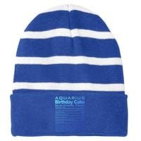 Aquarius Birthday Cake Nutrition Facts Gift Striped Beanie with Solid Band