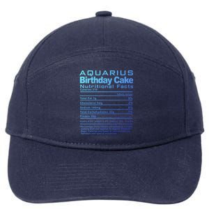 Aquarius Birthday Cake Nutrition Facts Gift 7-Panel Snapback Hat