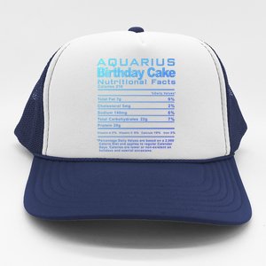 Aquarius Birthday Cake Nutrition Facts Gift Trucker Hat