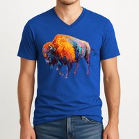 American Buffalo Cute Gift Buffalo Cute Gift American Bison Cute Gift Meaningful V-Neck T-Shirt