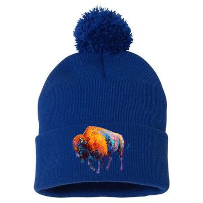 American Buffalo Cute Gift Buffalo Cute Gift American Bison Cute Gift Meaningful Pom Pom 12in Knit Beanie