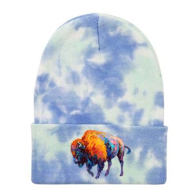 American Buffalo Cute Gift Buffalo Cute Gift American Bison Cute Gift Meaningful Tie Dye 12in Knit Beanie