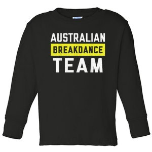 Australian Breakdancing Costume Team Break Dancer Matching Toddler Long Sleeve Shirt