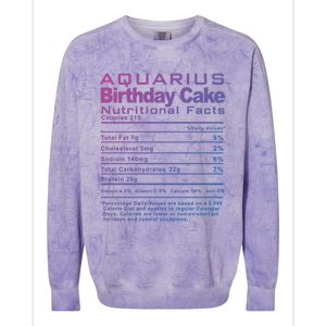 Aquarius Birthday Cake Nutrition Facts Gift Colorblast Crewneck Sweatshirt