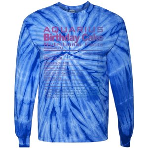 Aquarius Birthday Cake Nutrition Facts Gift Tie-Dye Long Sleeve Shirt