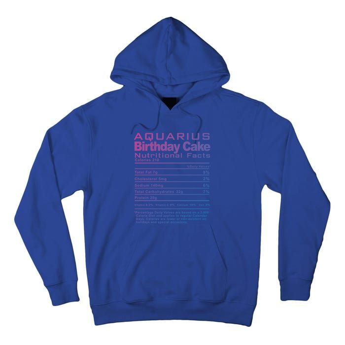 Aquarius Birthday Cake Nutrition Facts Gift Tall Hoodie