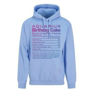 Aquarius Birthday Cake Nutrition Facts Gift Unisex Surf Hoodie